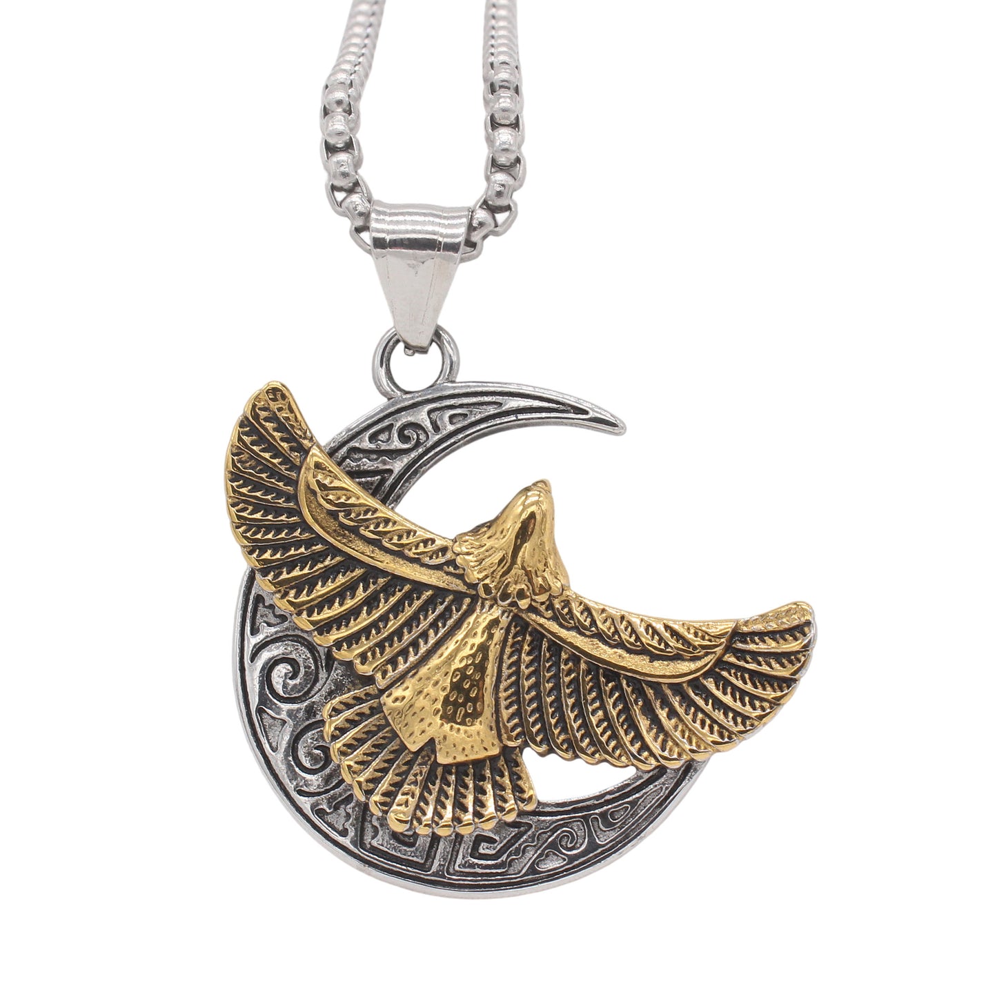Planderful Jewelry Mens Vintage Eagle Pendant in Titanium Steel Pendant for Him Timeless Gift