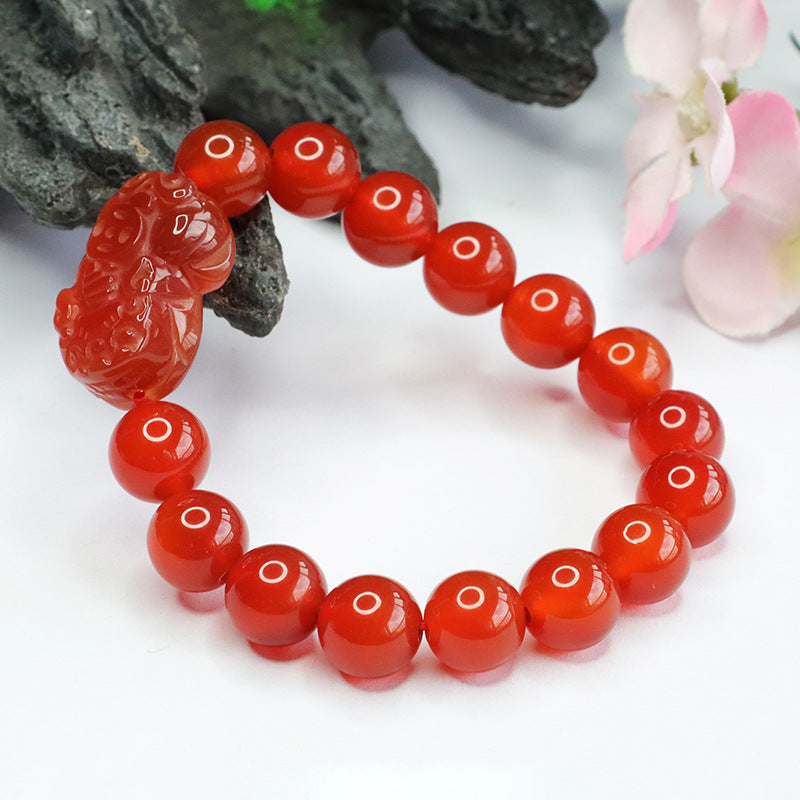 Pixerful Collection Pigeon Blood Red Agate Bracelet