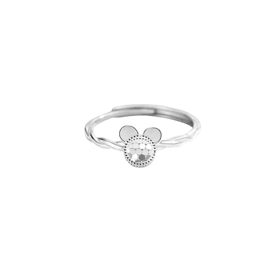 Mickey S925 Sterling Silver Ring Fairy Tale Whimsical Adjustable For Girlfriend Planderful