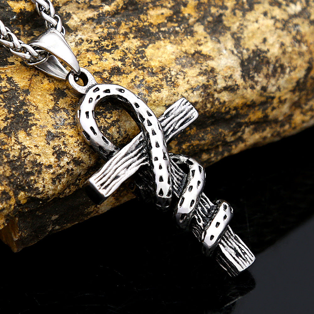 Amazon European And American Retro Snake Totem Pendant Necklace