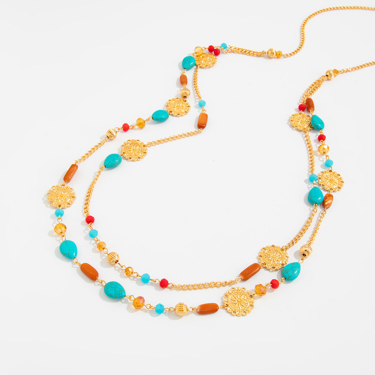 Retro Star-Shaped Fringed Sweater Chain For Imitation Pearls Stacked With Long Necklaces Necklace