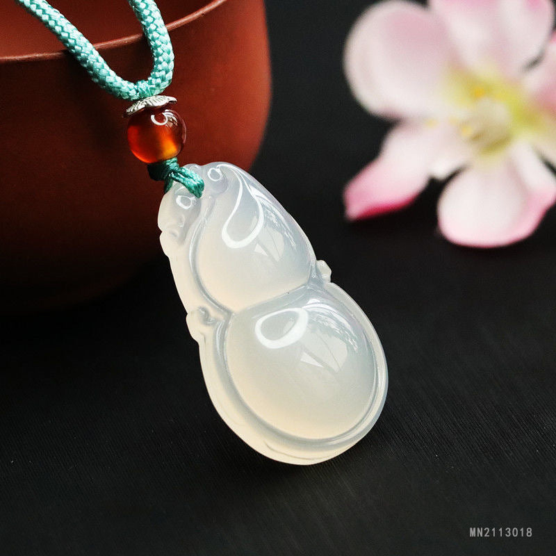 White Chalcedony Gourd Pendant