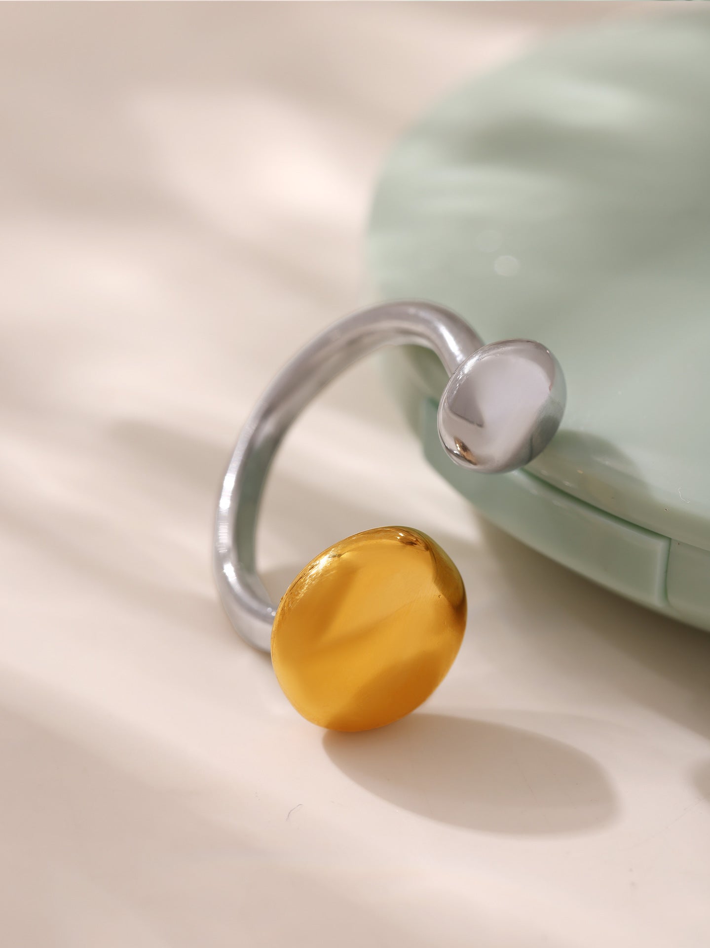 Planderful Everyday Genie Two Tone Geometric Open Ring Women