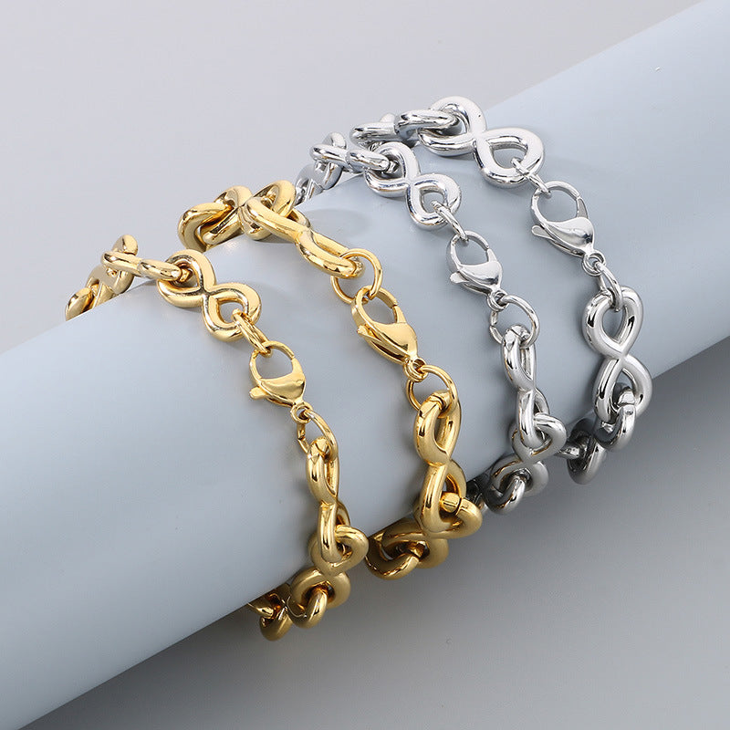 New Fashionable 8 Shape Bracelet And Infinity Necklace Set