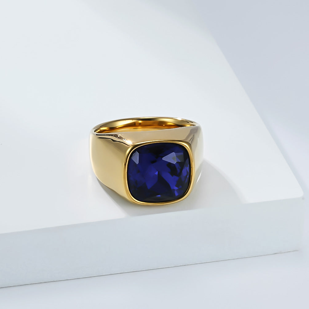 Planderful Stainless Steel Zircon Ring Unisex Bold Statement For Men Women Everyday Genie Collection