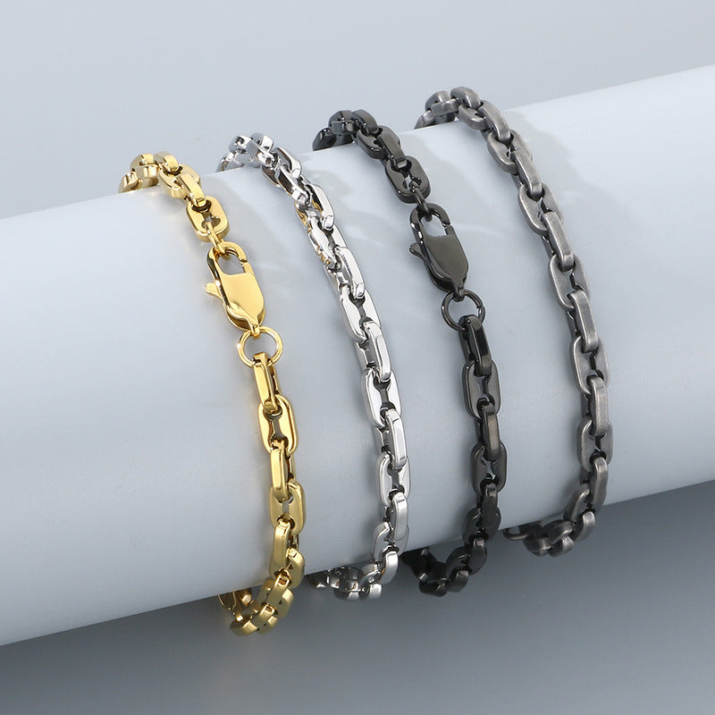 Planderful Premium Titanium Steel Mens Bracelet Interlock