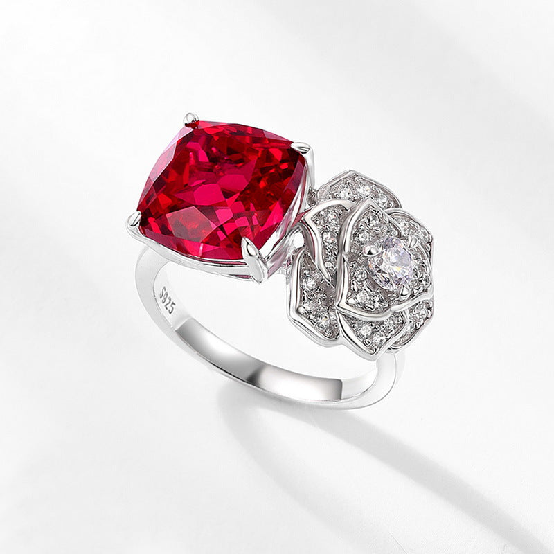 Planderful Classic Lab-Grown Ruby Sterling Silver Ring – Style 1
