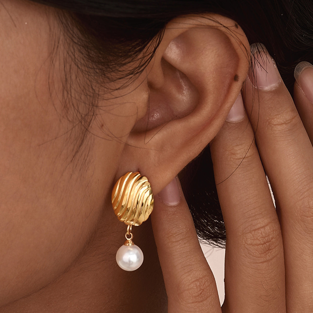 Stainless Steel Pearl Earrings