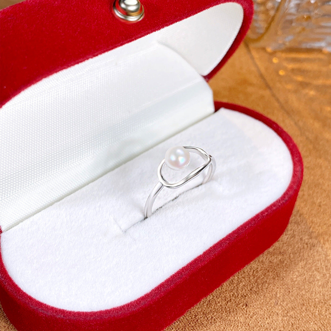 Pearl Cat S925 Sterling Silver Ring