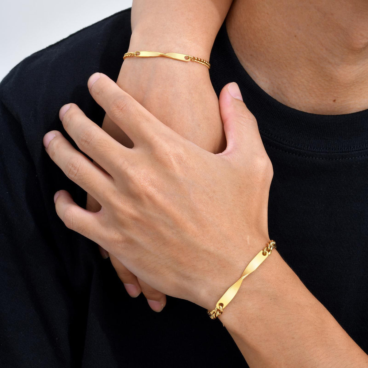 M Bius Couple Significant Stainless Steel Bracelet Unisex