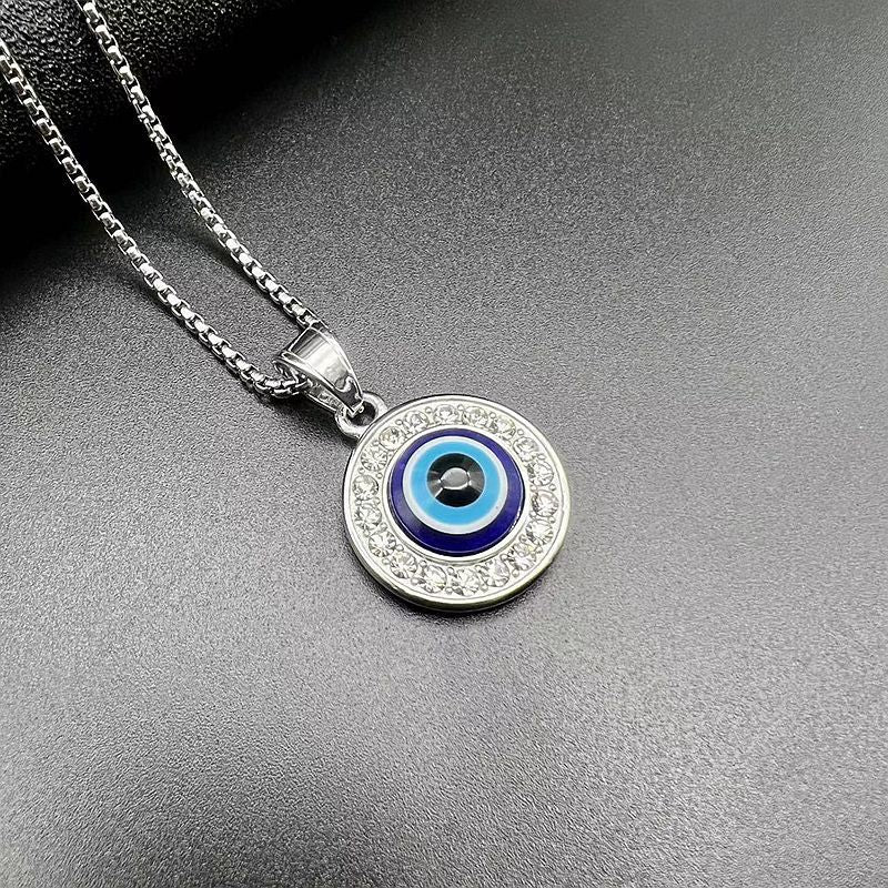 Zircon Necklace – Elegant Evil Eye Pendant