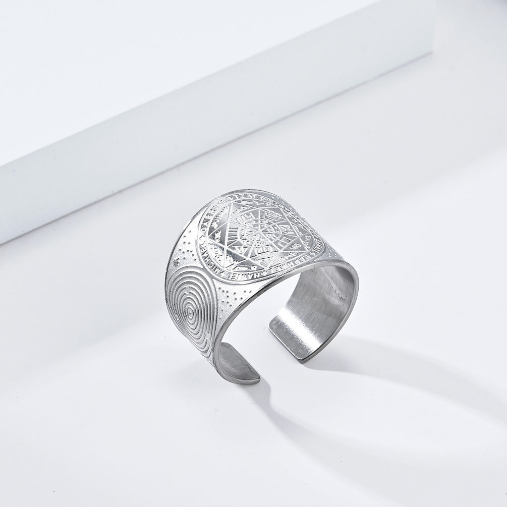 Steel Ring – Vintage Seven-Point Star Hip Hop
