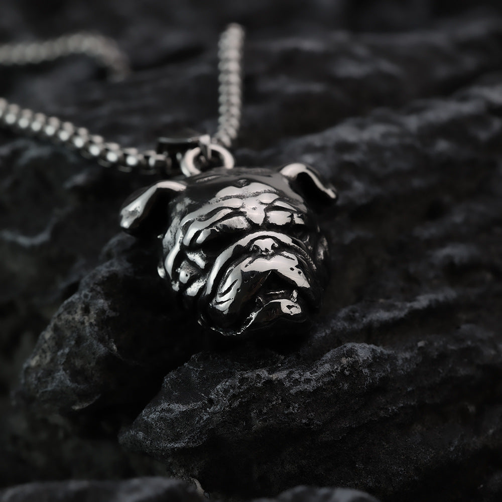 Planderful Everyday Genie Dog Pendant Necklace Durable Titanium Steel Hip Hop Style For Men