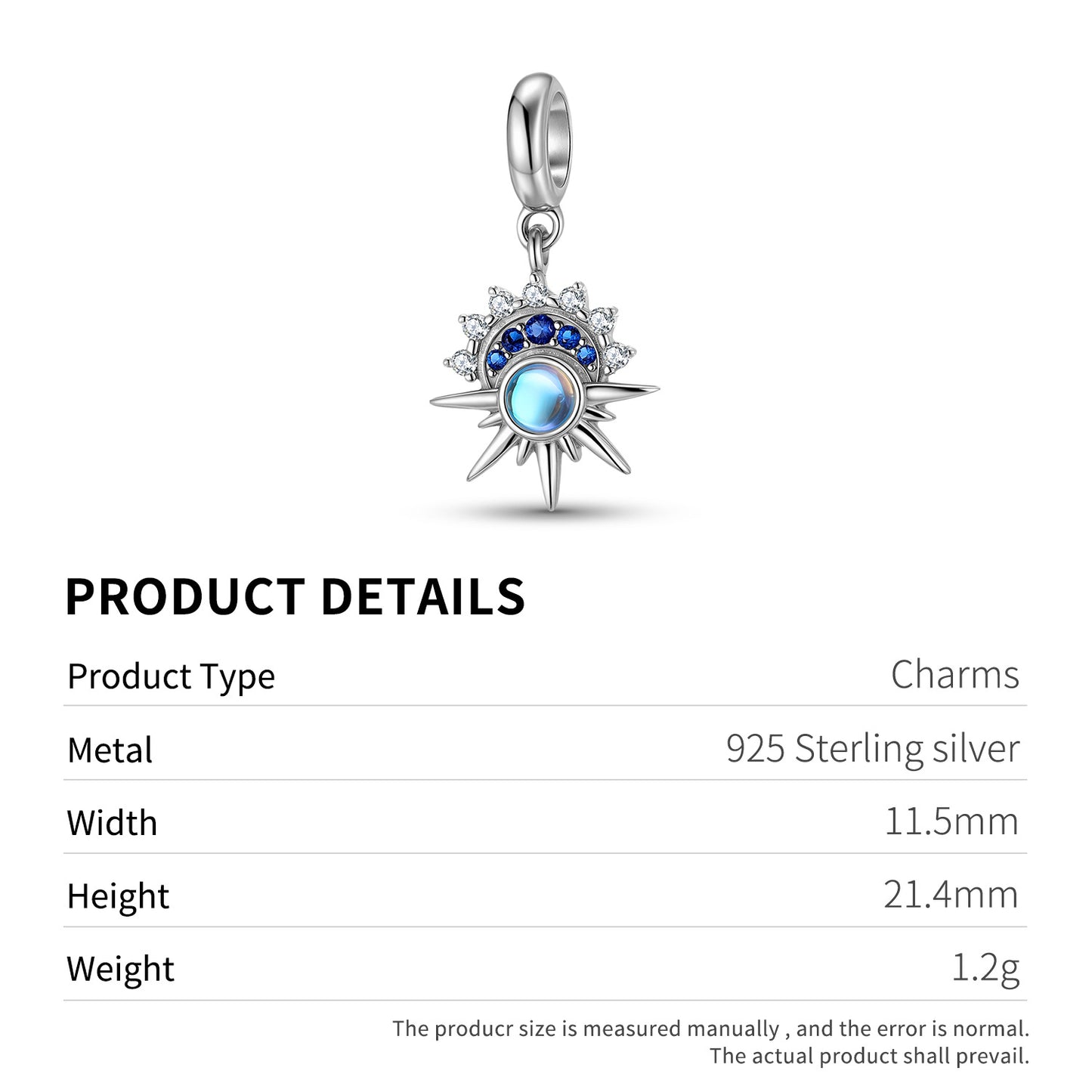 Planderful Jewelry Moonstone Pendant Sterling Silver