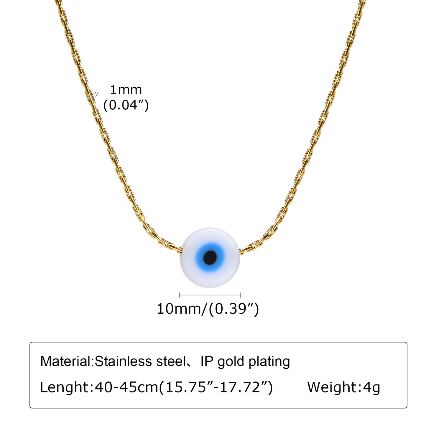 European And American Accessories Stainless Steel Devil's Eye Necklace