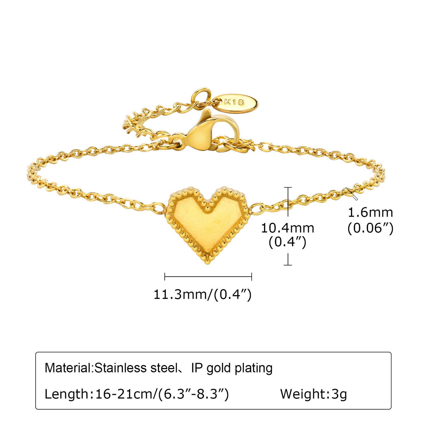 European And American Accessories Love Bracelet Women's Gold Fashion Stainless Steel Jewelry Personality Niche