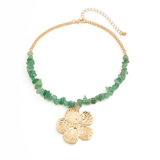 Planderful Vienna Verve Necklace – Elegant Bohemian Metal Flower Design