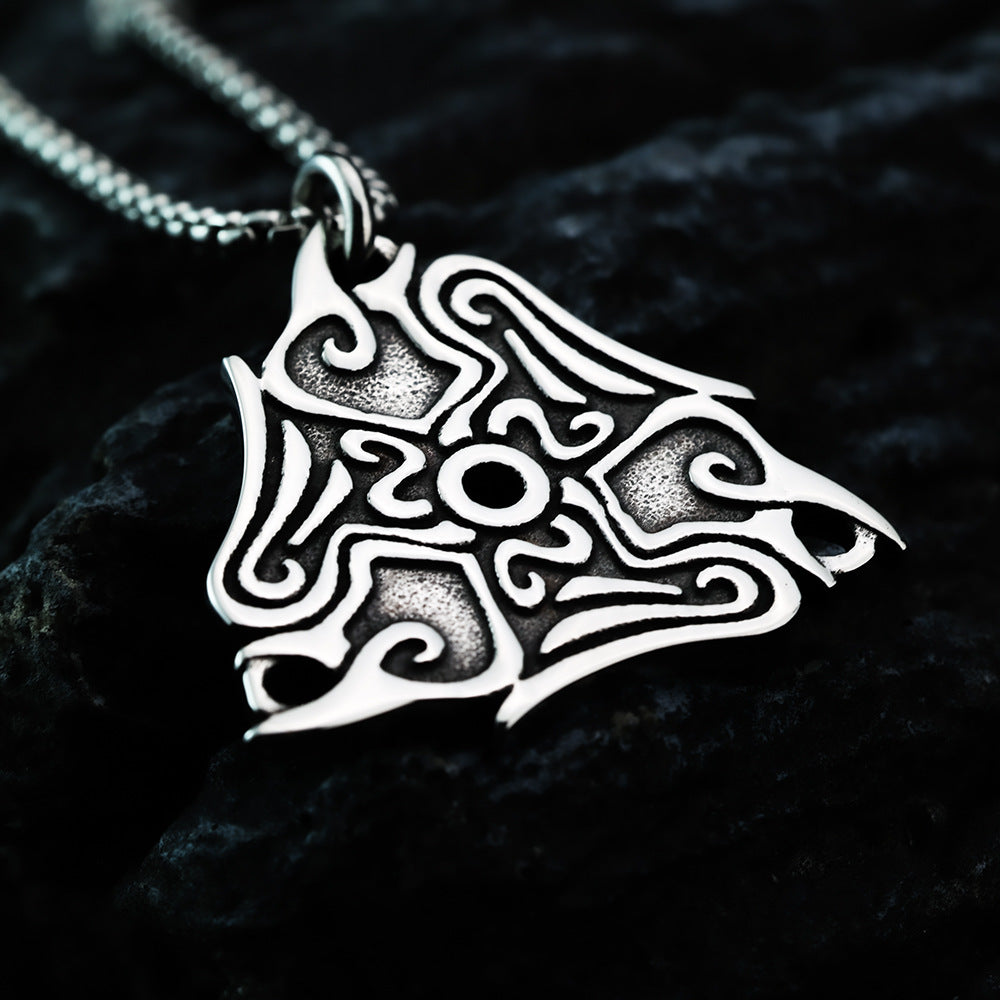 European And American Retro Men's Pendant Necklace Viking Crow Totem