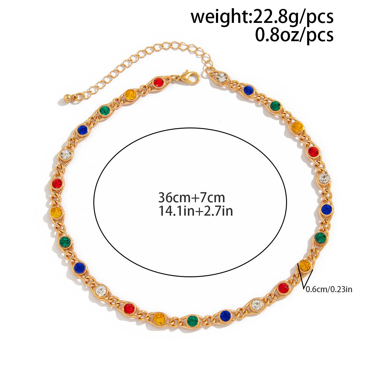 Colorful Crystal-Style Choker Necklace