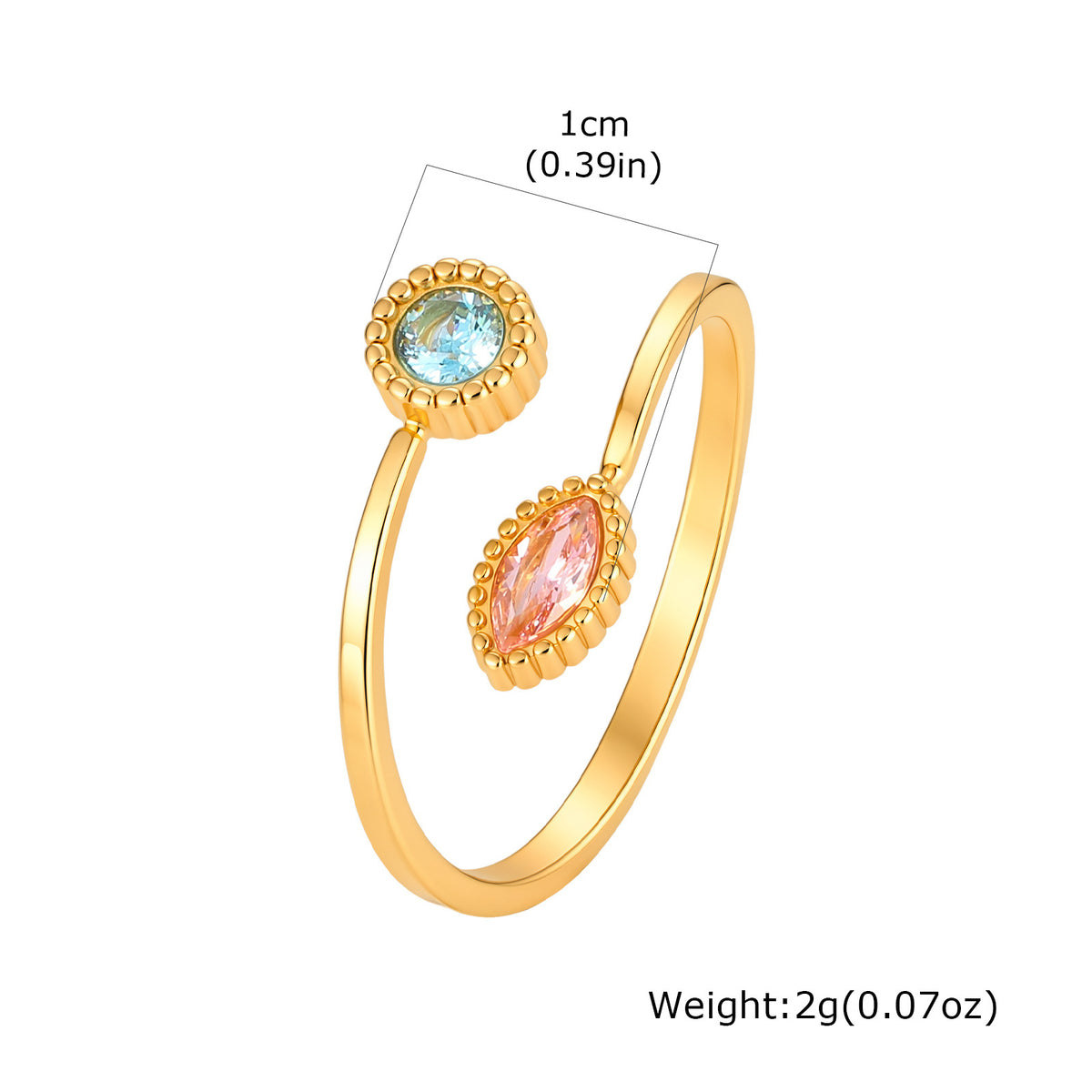 Charm – Stainless Steel Lace Round Zircon Opening Ring