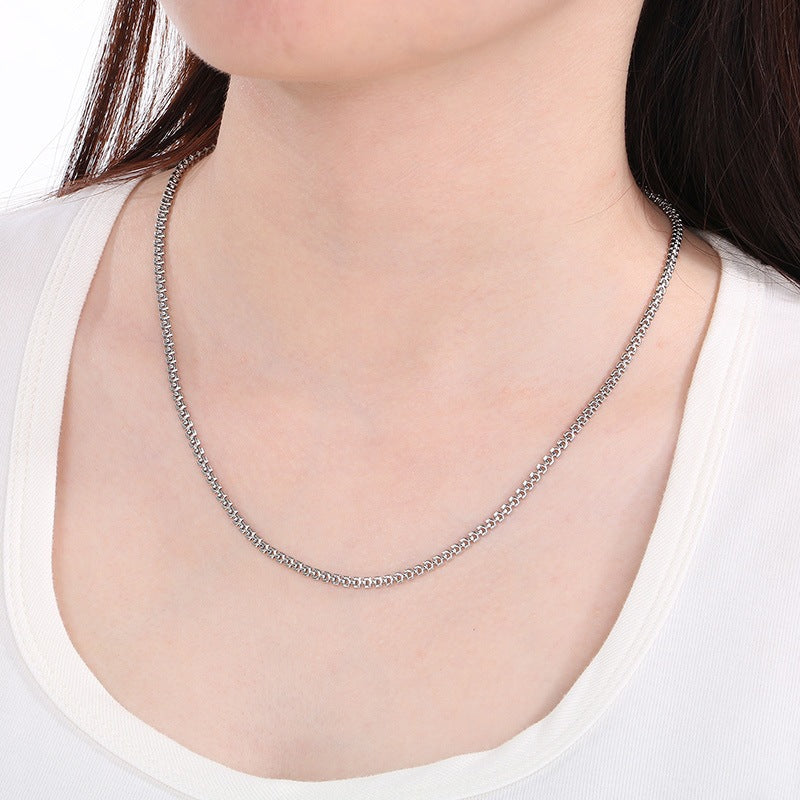Light Women's Stainless Steel Multi-Size Fishbone Chain Men's And Women's Necklaces Titanium