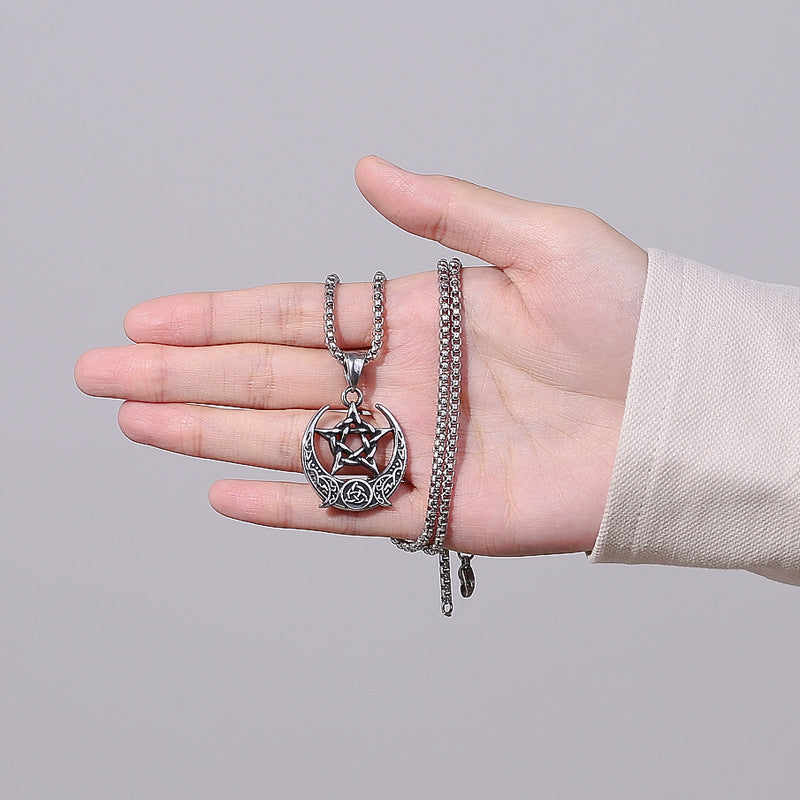 Titanium Steel Necklace – Statement Viking Pentagram