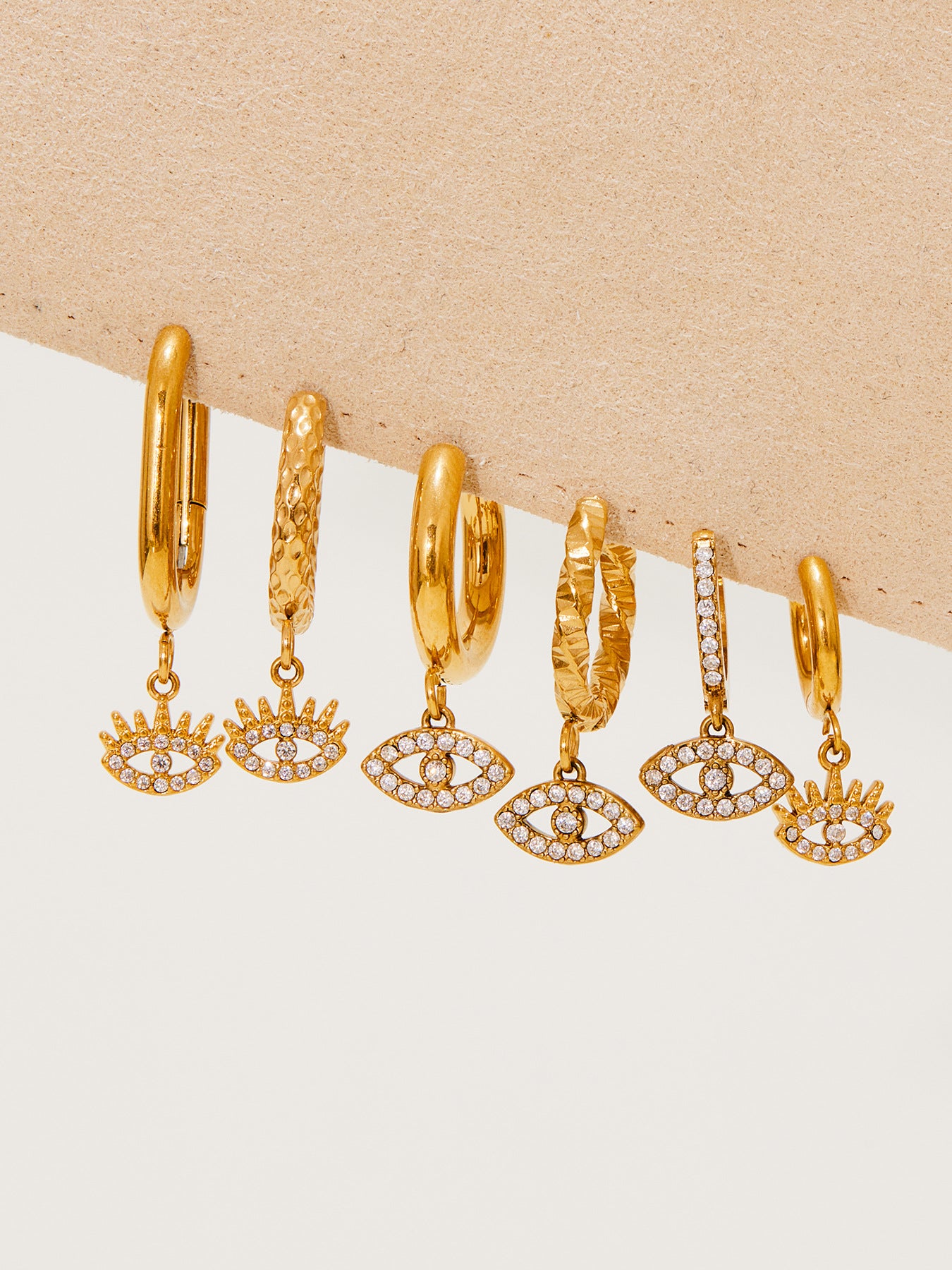 Planderful Devil Eye Earrings 18K Gold Plated Zircon Daywear