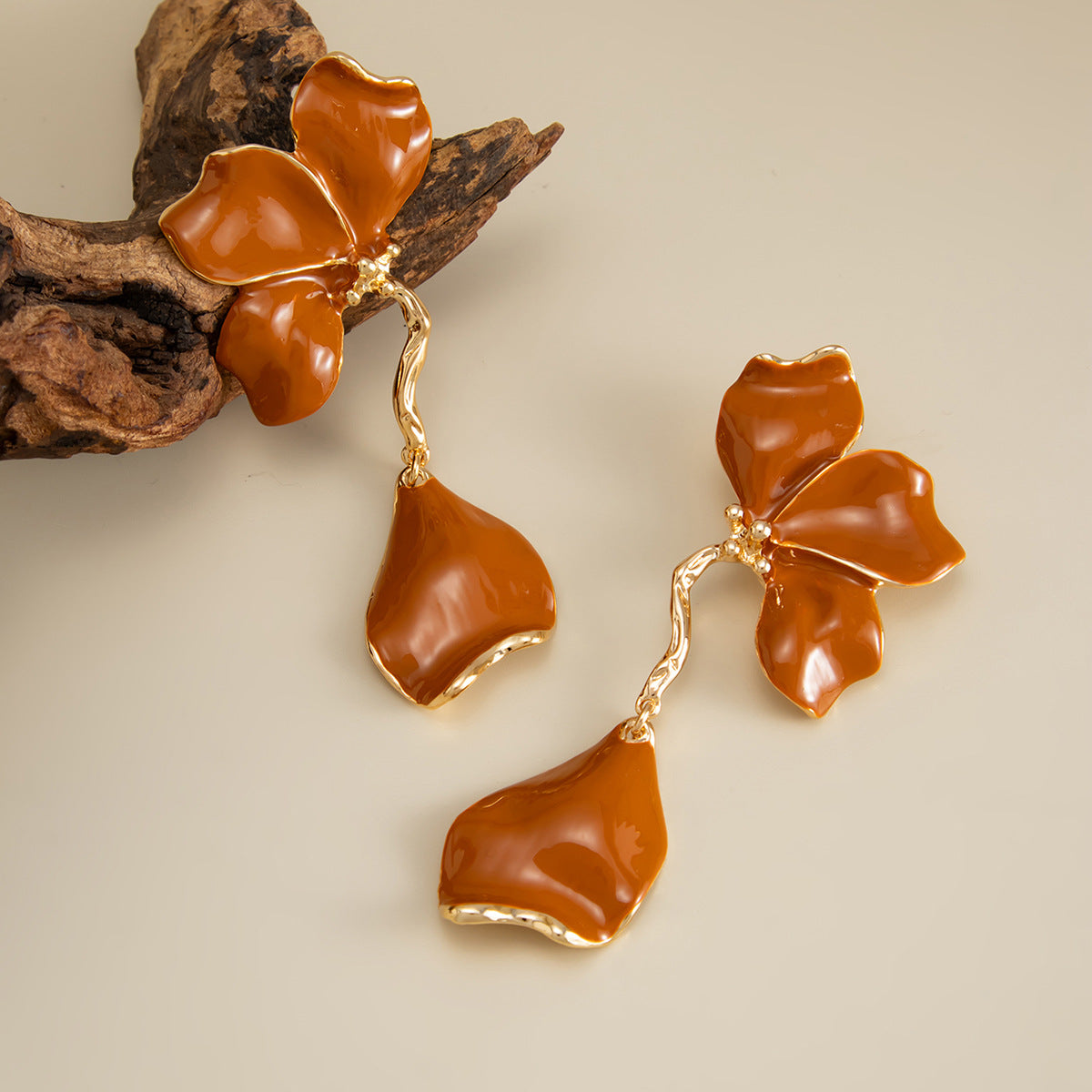 Planderful Vienna Verve Colorful Oil Dripping Flower Fringed Earrings For Women Statement Holiday Jewelry