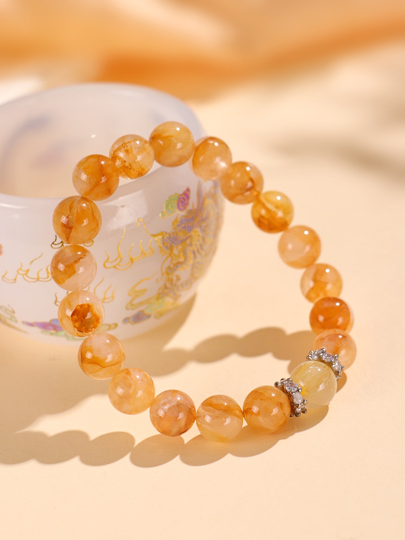 Planderful Fortune's Favor Crystal Bracelet – Luxurious Citrine and Pixiu Design