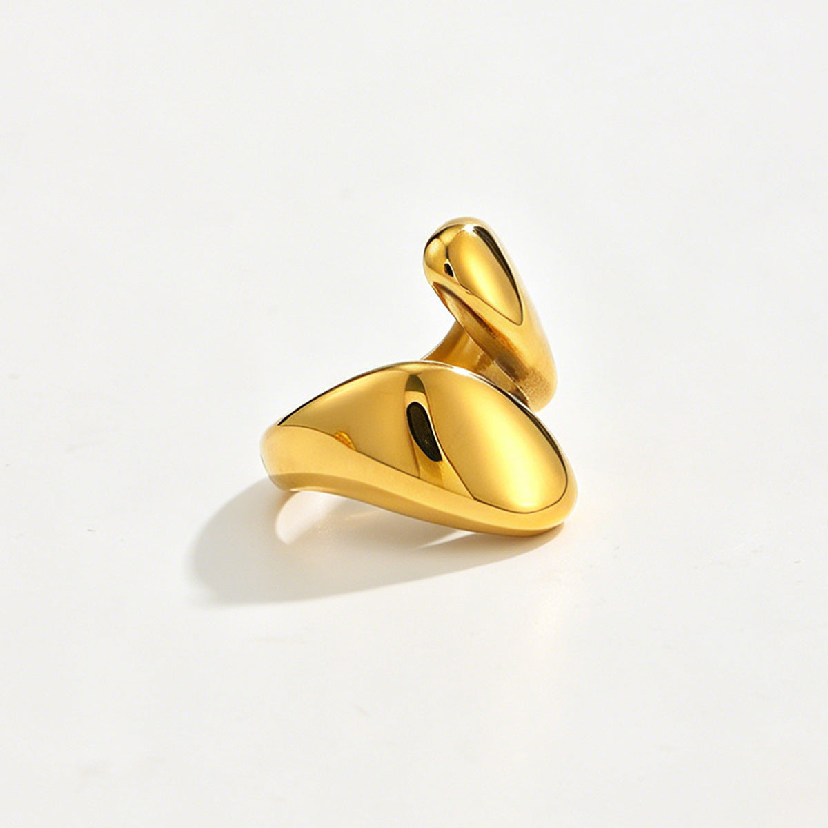 Planderful Snake Shaped Opening Ring Vienna Verve Stainless Steel Zircon Imitation Pearl Star Accent For Women