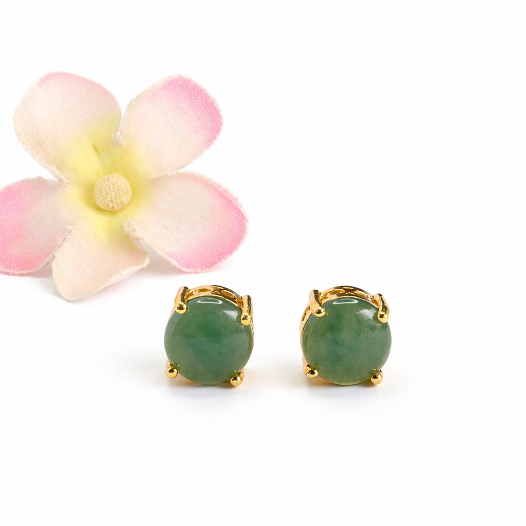 Blue-Water Jadeite Stud Earrings