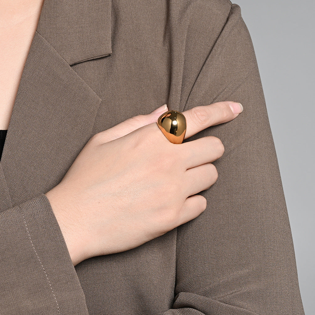 Stainless Steel Smooth Ring – Wide-Sided Solid