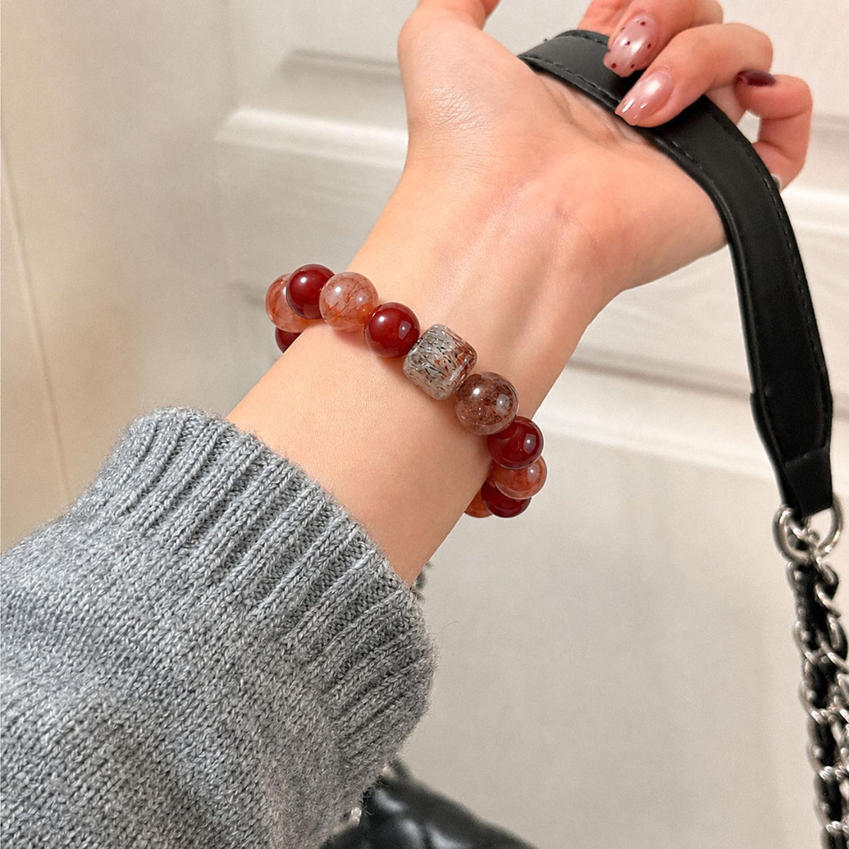 Agate Crystal Floral Bracelet