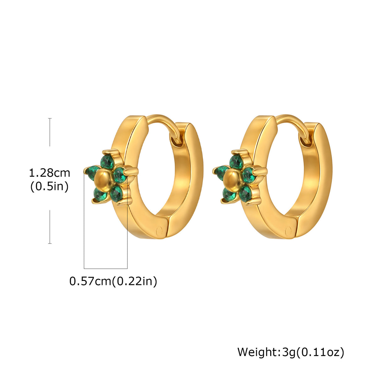 Floral Zircon Earrings — Four Colors