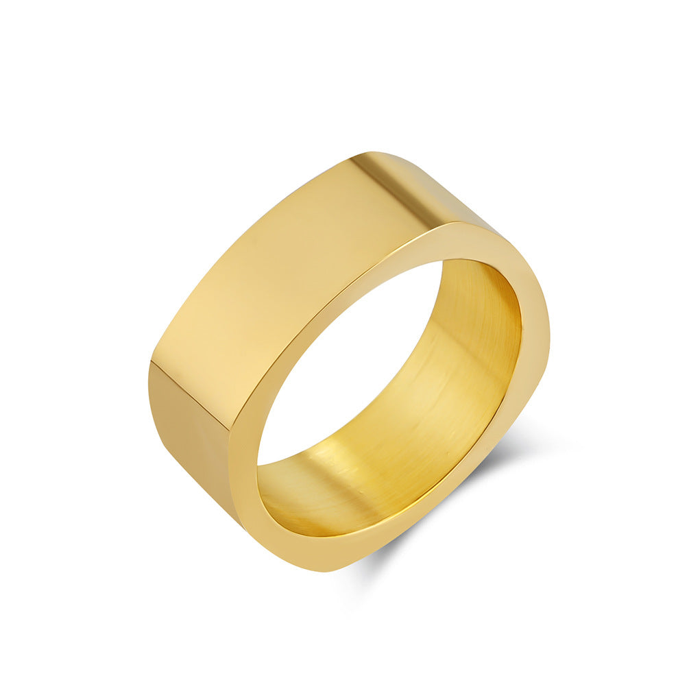 Cross-Border Stainless Steel Square Ring for Men KING FEEL