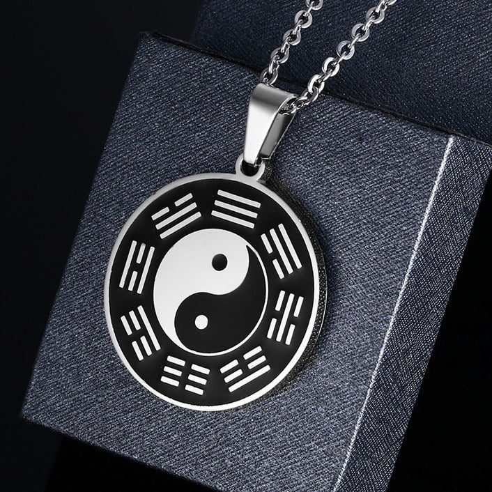 Titanium Steel Jewelry Round Stainless Steel Epoxy Pendant