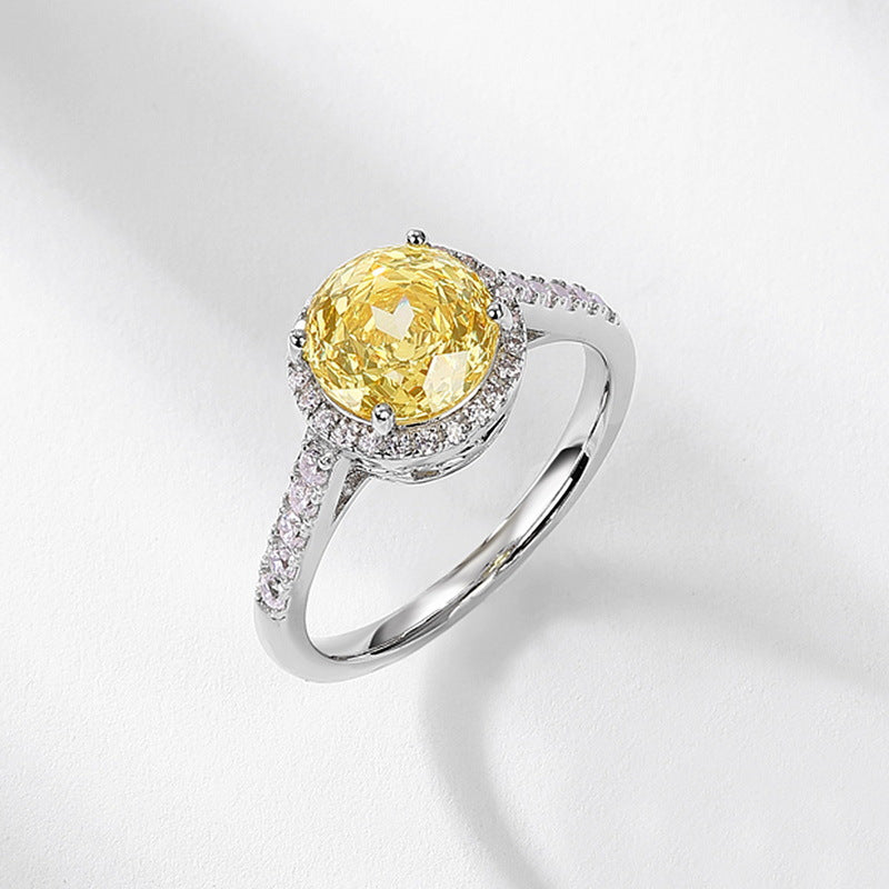 S925 Sterling Silver Gold-Plated Zircon Rose Ring