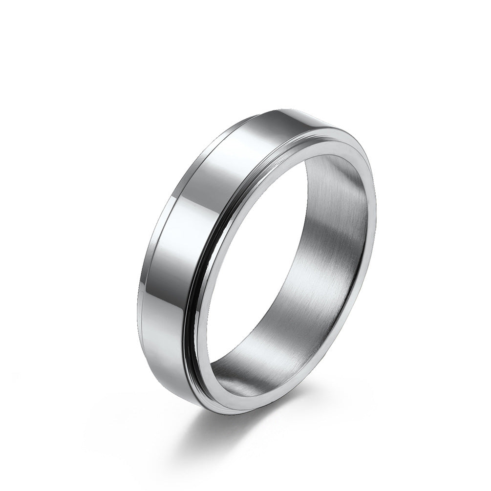 Cold Neutral Wind Genderless Stainless Steel Couple Ring