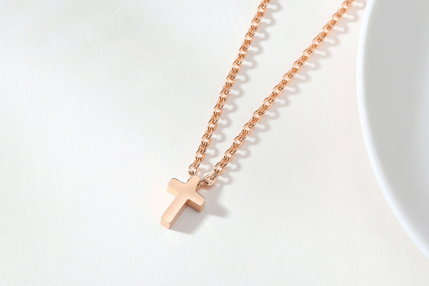 Titanium Steel Pendant for Women Simple Cross Necklace Gift