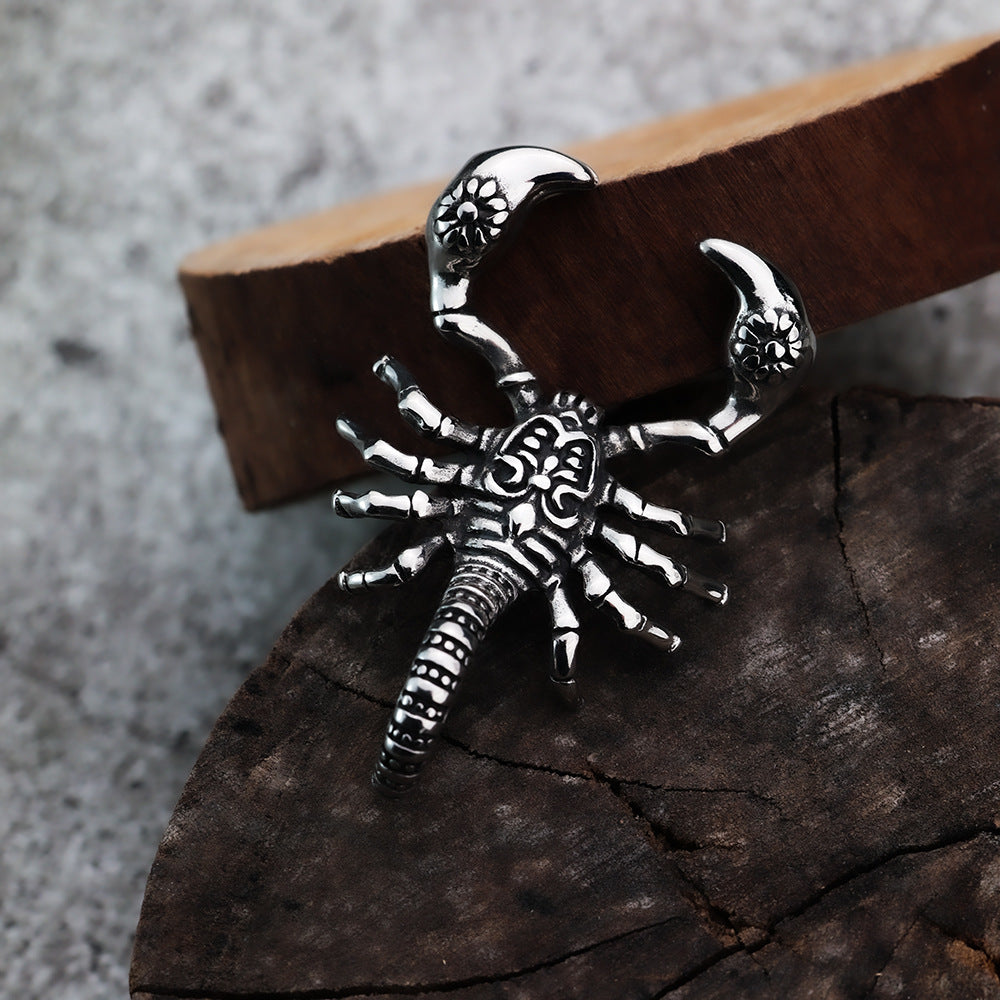 Vintage Scorpion Stainless Steel Men's Pendant Necklace