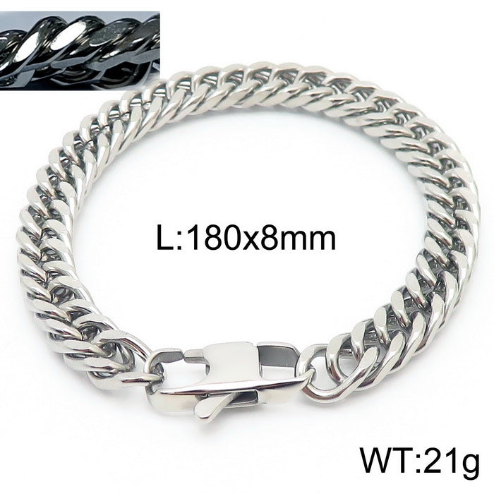 Niche Design – Men's Dancing – Neutral Titanium Steel Cuban Chain Bracelet