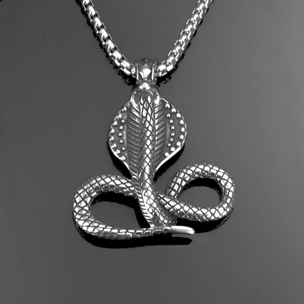 European And American Jewelry Stainless Steel Men's Rattlesnake Pendant Necklace