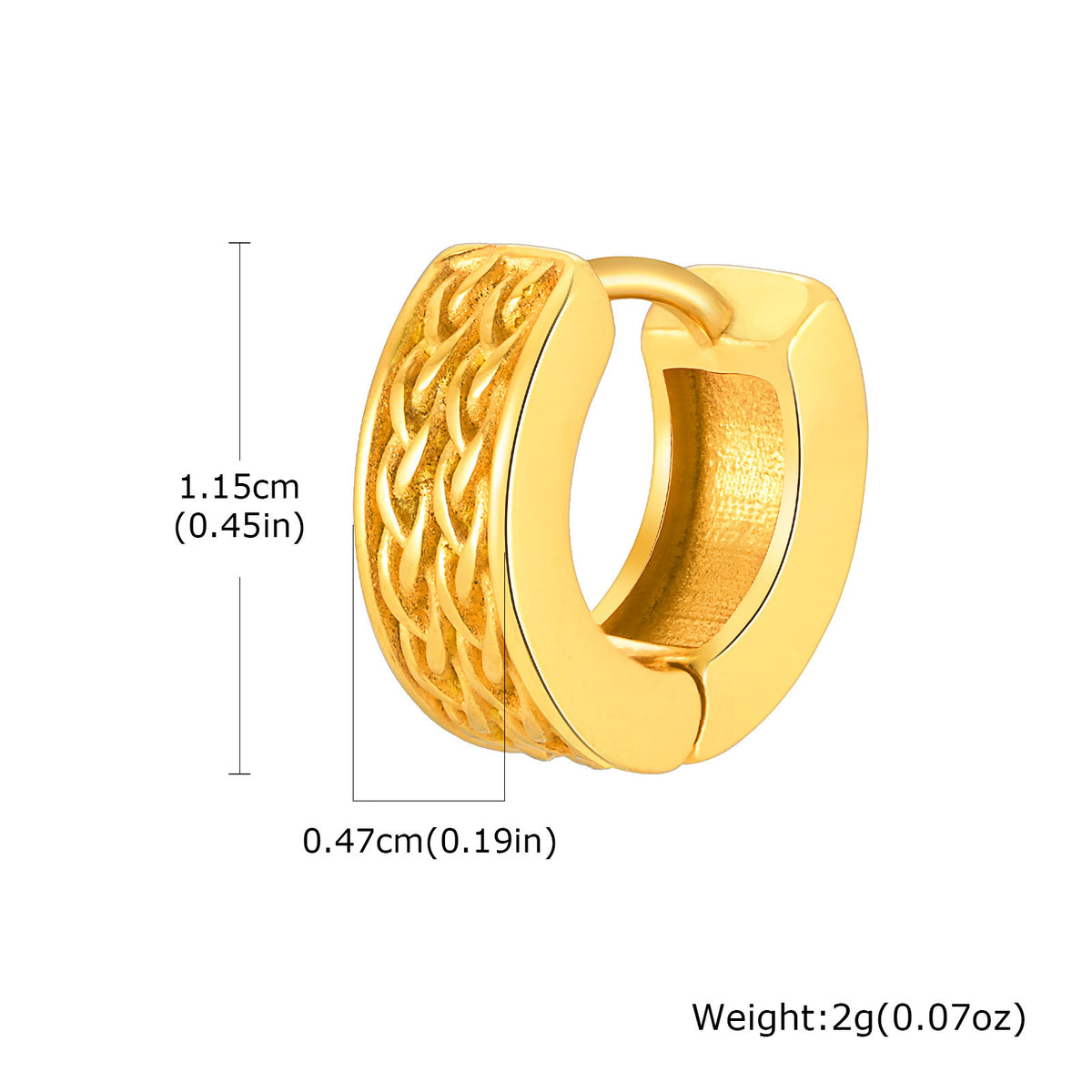 Modern Stainless Steel Earring — Single — Gold / Silver / Black