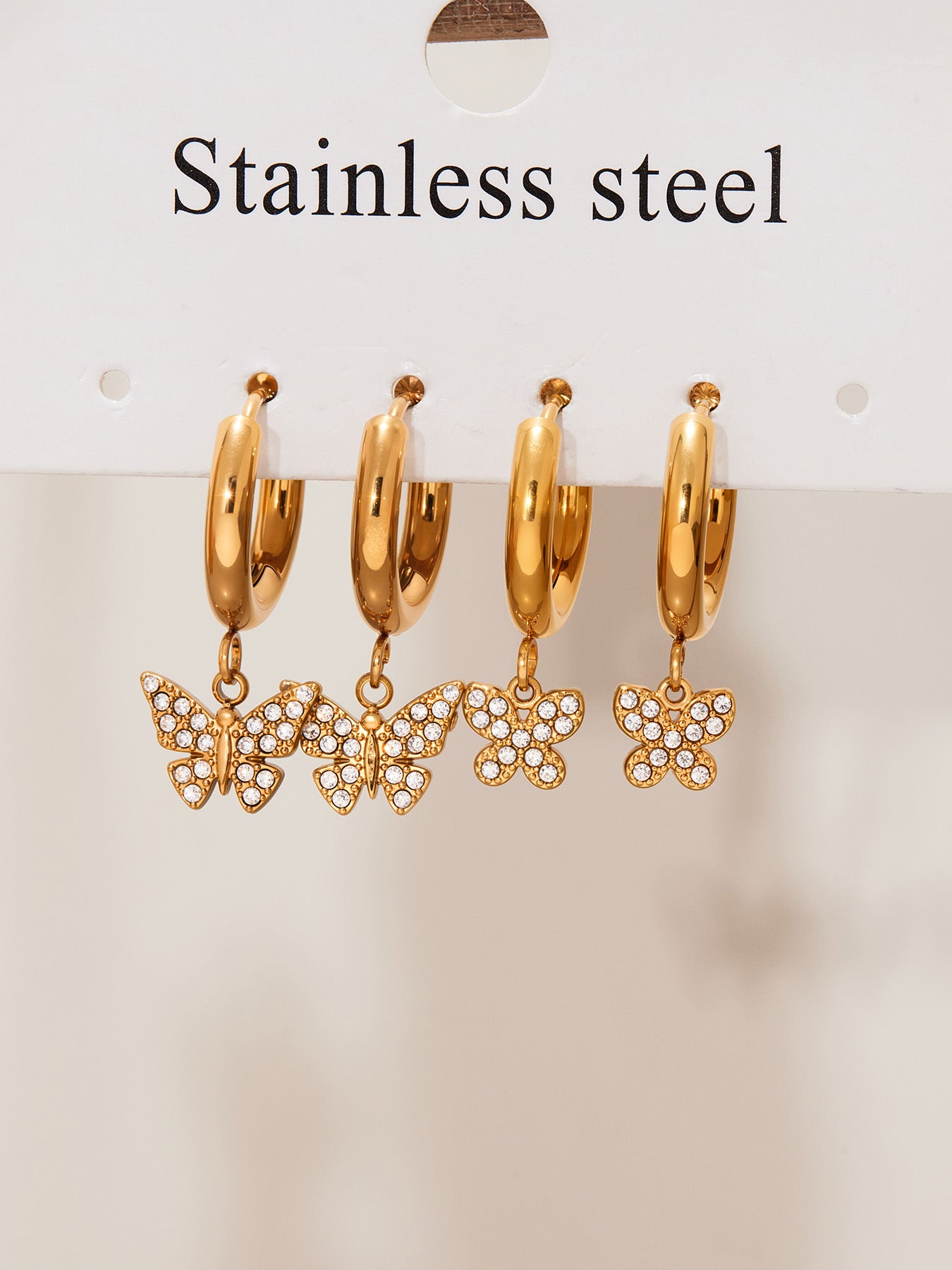 Planderful Zircon Earrings Butterfly Pendant For Fairy Fans