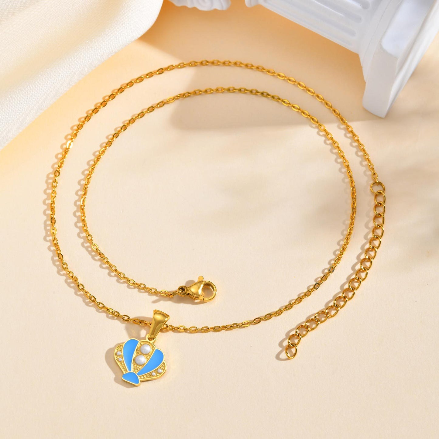 Stainless Steel Epoxy Bow Cute Super Cute Pendant Necklace
