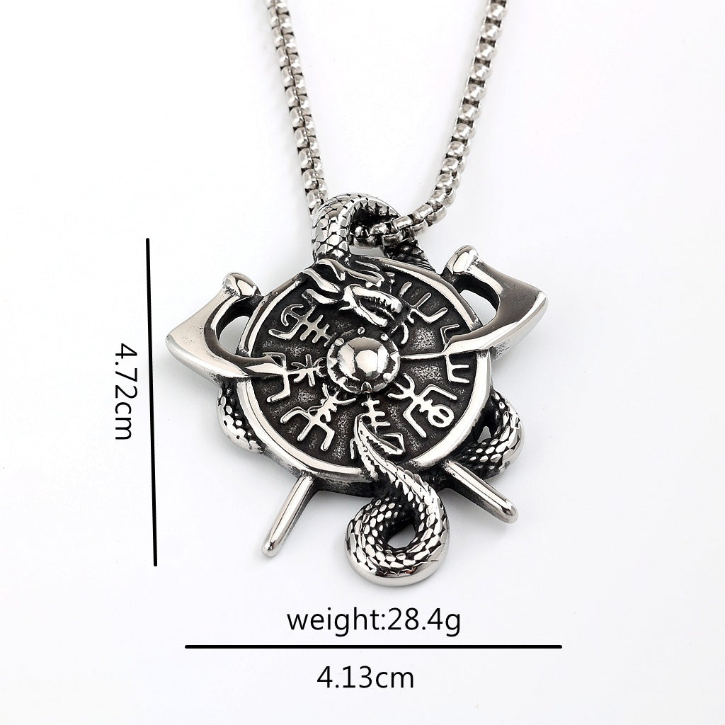 Vintage Viking Stainless Steel Men's Pendant Necklace