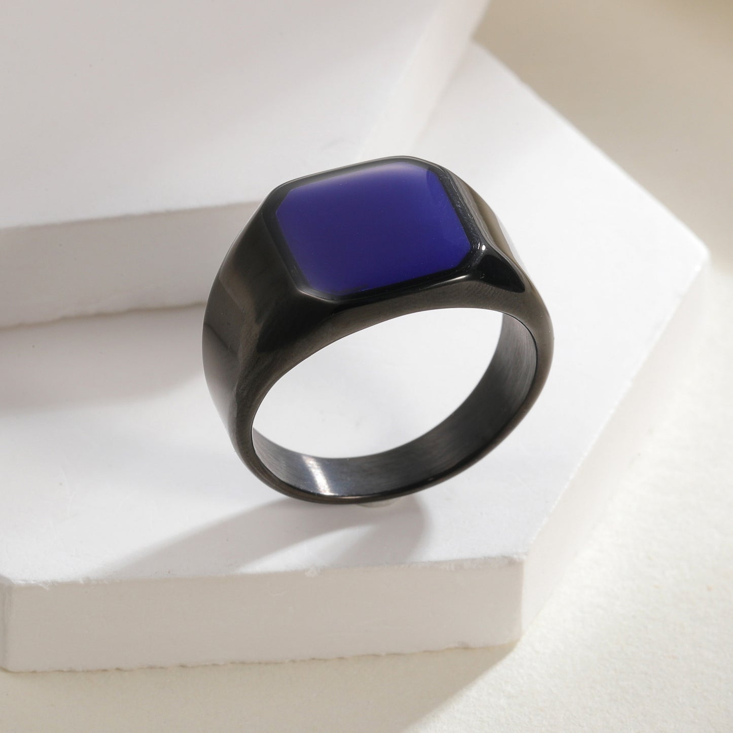 Titanium Steel Ring Unisex Square Design Durable Minimalist Jewelry By Planderful Everyday Genie Collection