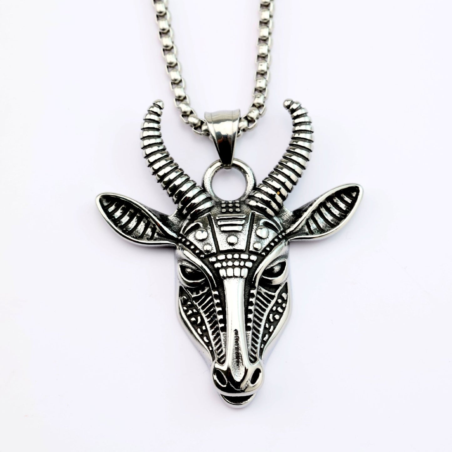 Planderful Nordic Ram Head Pendant Stainless Steel For Men Single Sided Norse Legacy Bold Jewelry Gift