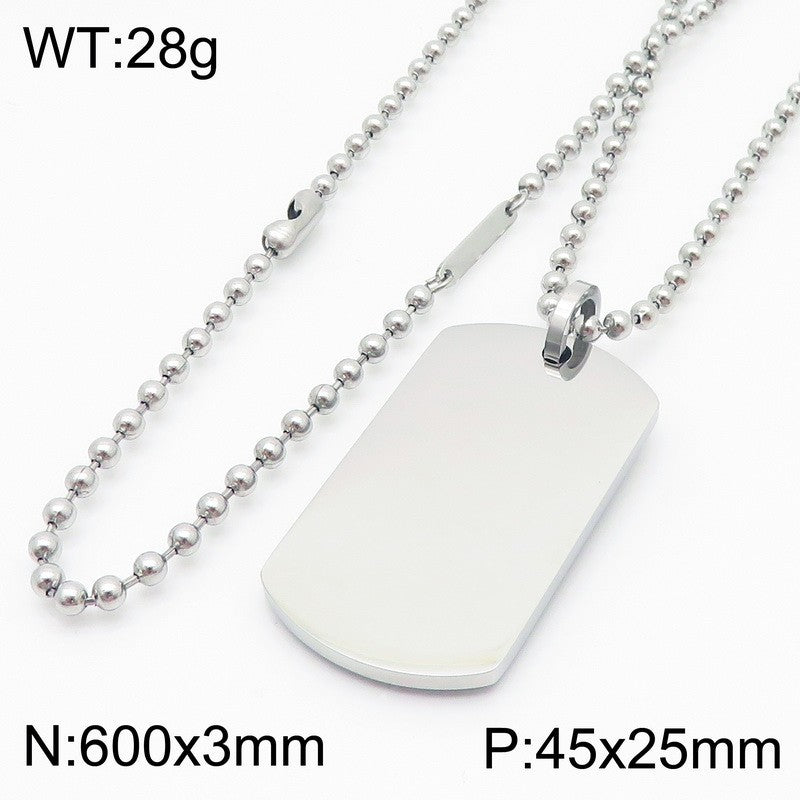 Planderful Men Titanium Steel Versatile Bead Chain Necklace