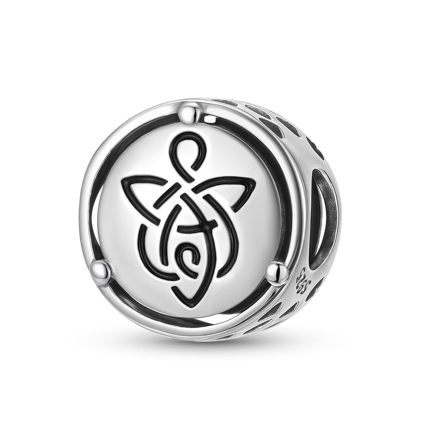 Planderful Jewelry Sterling Silver Beaded Pendant Bracelet Celtic Knot S925 Everyday Elegance